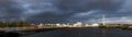 High resolution panorama of River Clyde in Glasgow Royalty Free Stock Photo