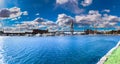 Panorama views of Sydney Anzac Bridge NSW Australia. Residential apartments and office buildings Royalty Free Stock Photo