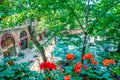 High resolution panoramic view of Koza Han(Silk Bazaar) in Bursa,Turkey Royalty Free Stock Photo