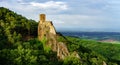 High resolution panoramic view of medieval castle Girsberg