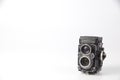 Front vintage camera medium format use film 120mm. on white background with clipping path. S