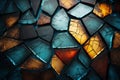 Vibrant Geometric Patterns on Glossy Dark Marble - Abstract Photography