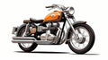 Classic Orange And Black Motorcycle Isolated On White Background