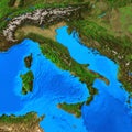 High resolution physical map of Italy Royalty Free Stock Photo