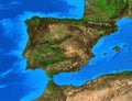 High resolution physical map of Spain and Portugal