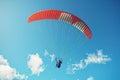 Paraglider against a beautiful blue sky Royalty Free Stock Photo