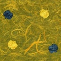 Rice Paper Texture - Yellow & Blue Fruit XXXXL Royalty Free Stock Photo