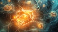 High Resolution Scientific Illustration of Astrocytes in Space Royalty Free Stock Photo