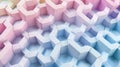 High-resolution seamless background of 3D geometric pattern with interlocking hexagons in pastel colors. 3D geometric Royalty Free Stock Photo