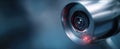 The high-resolution security camera with detailed lens and red light. AI generated image Royalty Free Stock Photo