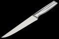 Stainless Steel Kitchen Carving Knife Isolated on Black Background