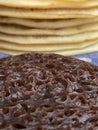 Close-Up of Beghrir, also known as Ghrayef or Mchahda, Is a Traditional pancake consumed in Morocco. Royalty Free Stock Photo