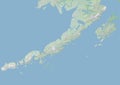 High resolution topographic map of Alaska Peninsula