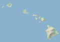 High resolution topographic map of Hawaii