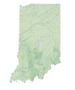 High resolution topographic map of Indiana