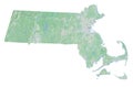 High resolution topographic map of Massachusetts