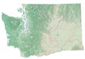 High resolution topographic map of Washington