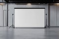 Modern Photography Studio with White Screen and Lighting Equipment Royalty Free Stock Photo