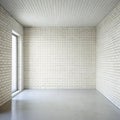 High resolution white brick room Royalty Free Stock Photo