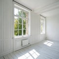 High resolution white room with window Royalty Free Stock Photo
