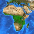 High Resolution World Map Focused On Africa