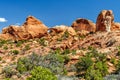 A High Ridge of Sandstone with an Arch