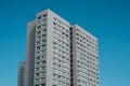 High rise apartment building on blue sky Royalty Free Stock Photo