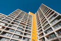 High-rise apartment building facade , real estate low angle view Royalty Free Stock Photo