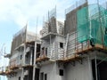 High rise apartment construction using the precast system aluminium form work.