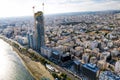 Aerial view of then coastline. Limassol, Cyprus