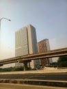 High-rise building on the edge of the toll road in downtown Jakarta