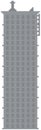 High rise building, tower for computer pixel game. City downtown landscape with high skyscraper
