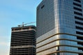 High-rise building under construction with a crane working Royalty Free Stock Photo