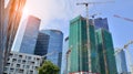 High-rise building under construction. Modern office building. Royalty Free Stock Photo