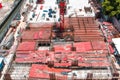 High rise building under construction.Top view. Royalty Free Stock Photo