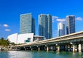 The high-rise buildings in downtown Miami