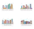 High Rise Buildings Flat Vectors