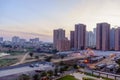 High rise buildings in gurgaon delhi NCR shot at dusk