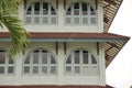 High-rise buildings with large half-round windows