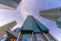 High-Rise buildings in Tokyo near Higashi-Shimbashi Area. Royal Park Shiodome Tower, Dentsu Headquarters Building and Shiodome Cit Royalty Free Stock Photo