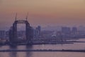 High-rise buildings under construction in Baku on the coast of the Caspian Sea Royalty Free Stock Photo