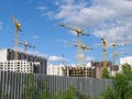 High-rise buildings under construction in progress. Royalty Free Stock Photo