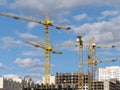High-rise buildings under construction in progress. Royalty Free Stock Photo