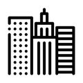 High-Rise Buildings View Icon Vector Outline Illustration