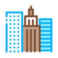 High-Rise Buildings View Icon Vector Outline Illustration Royalty Free Stock Photo