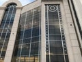 High rise Commercial building of shopping mall elevation with glass with stainless steel and cladding of transparent glass with Royalty Free Stock Photo