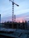 2008: High-rise Condo Construction site high up in San Francisco at dusk