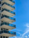 Florida High Rise Condo Patios Stacked Against Cobalt Blue Sky Royalty Free Stock Photo