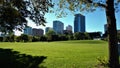 High rise condominiums on the lake Michigan shoreline in downtown Milwaukee wisconsin on a summer day Royalty Free Stock Photo