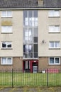 High rise council flat in deprived poor housing estate in Cardonald, Glasgow